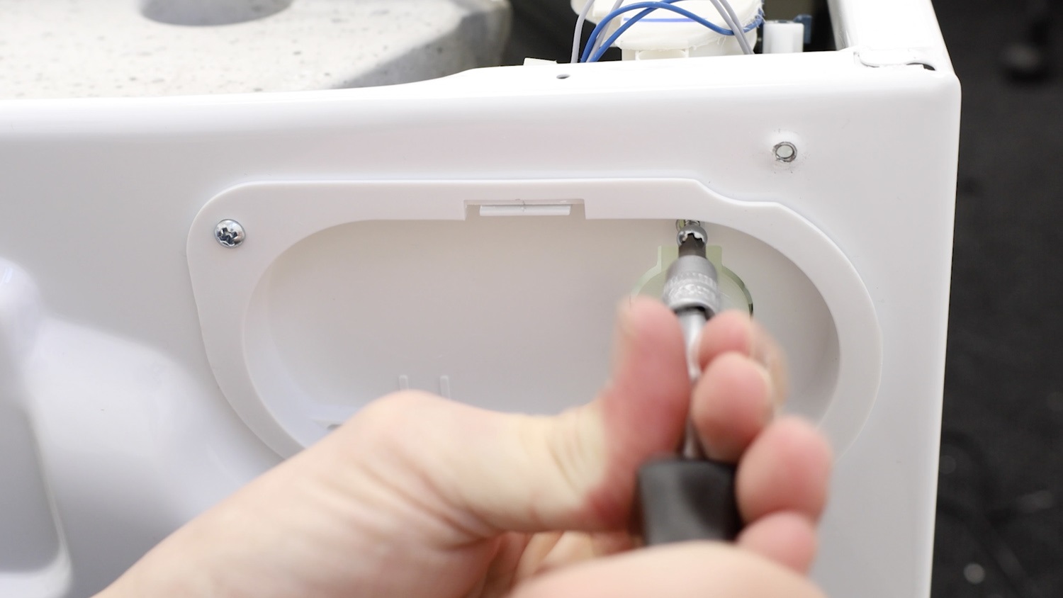 Re-screw the valve in place